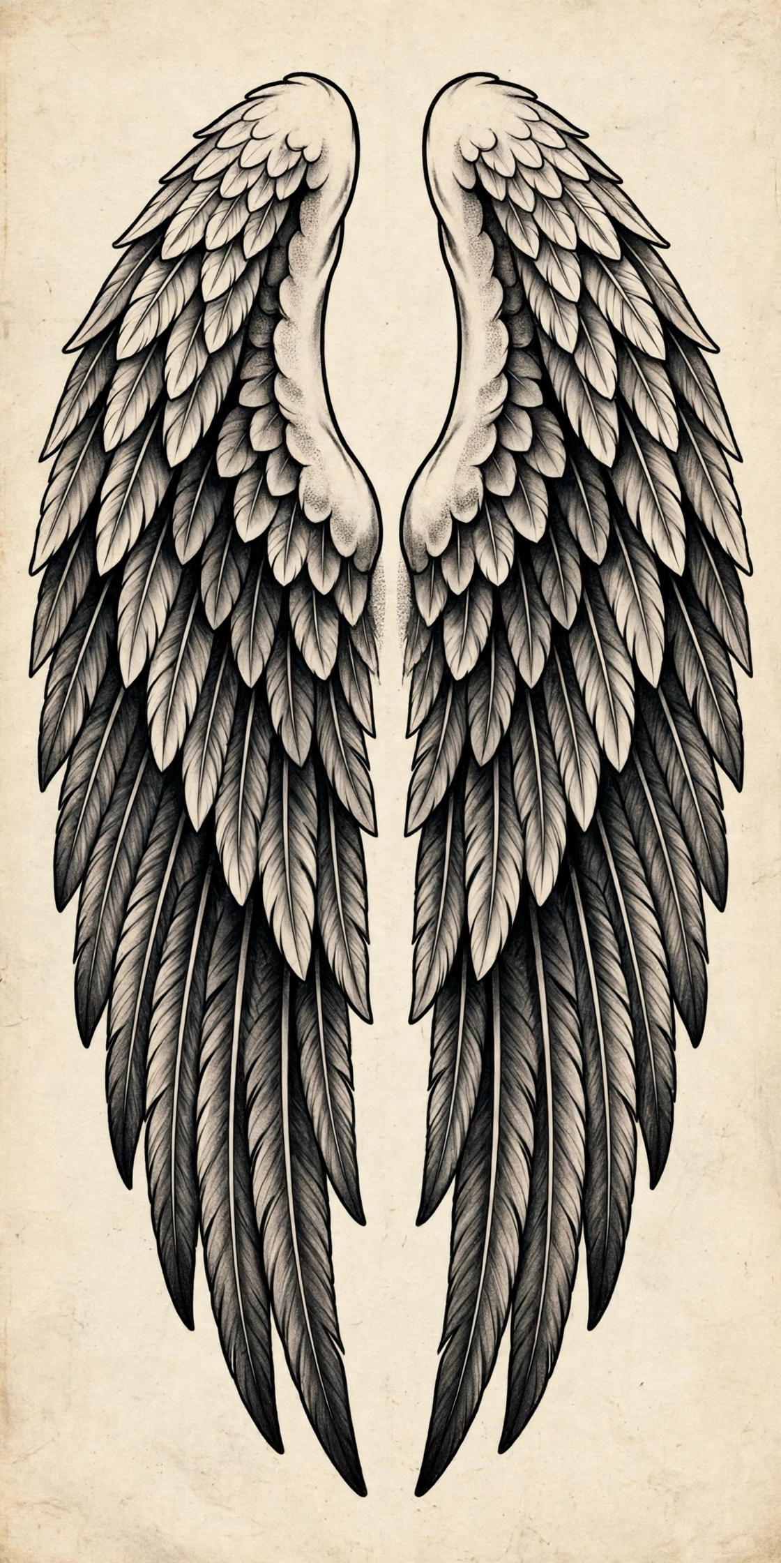 Angel Wings Tattoo spine tattoo for women