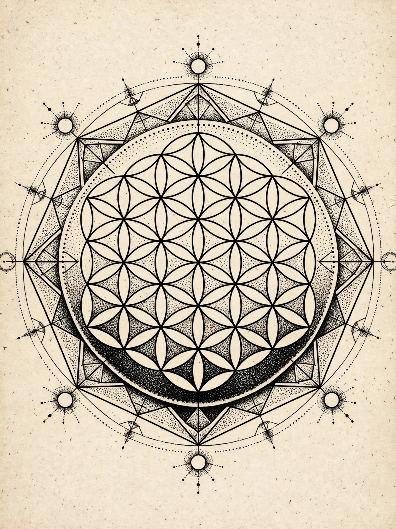 Sacred Geometry Tattoo spine tattoo for women