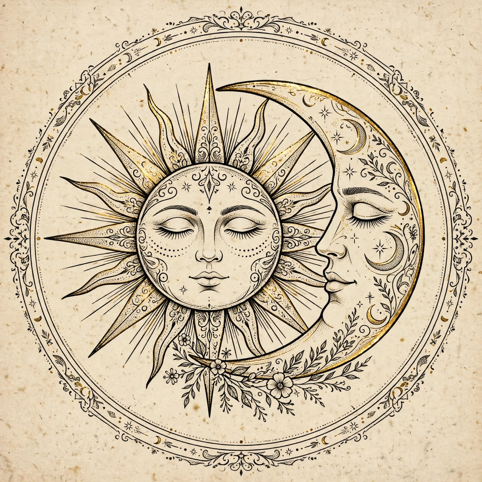 Sun and Moon Tattoo spine tattoo for women