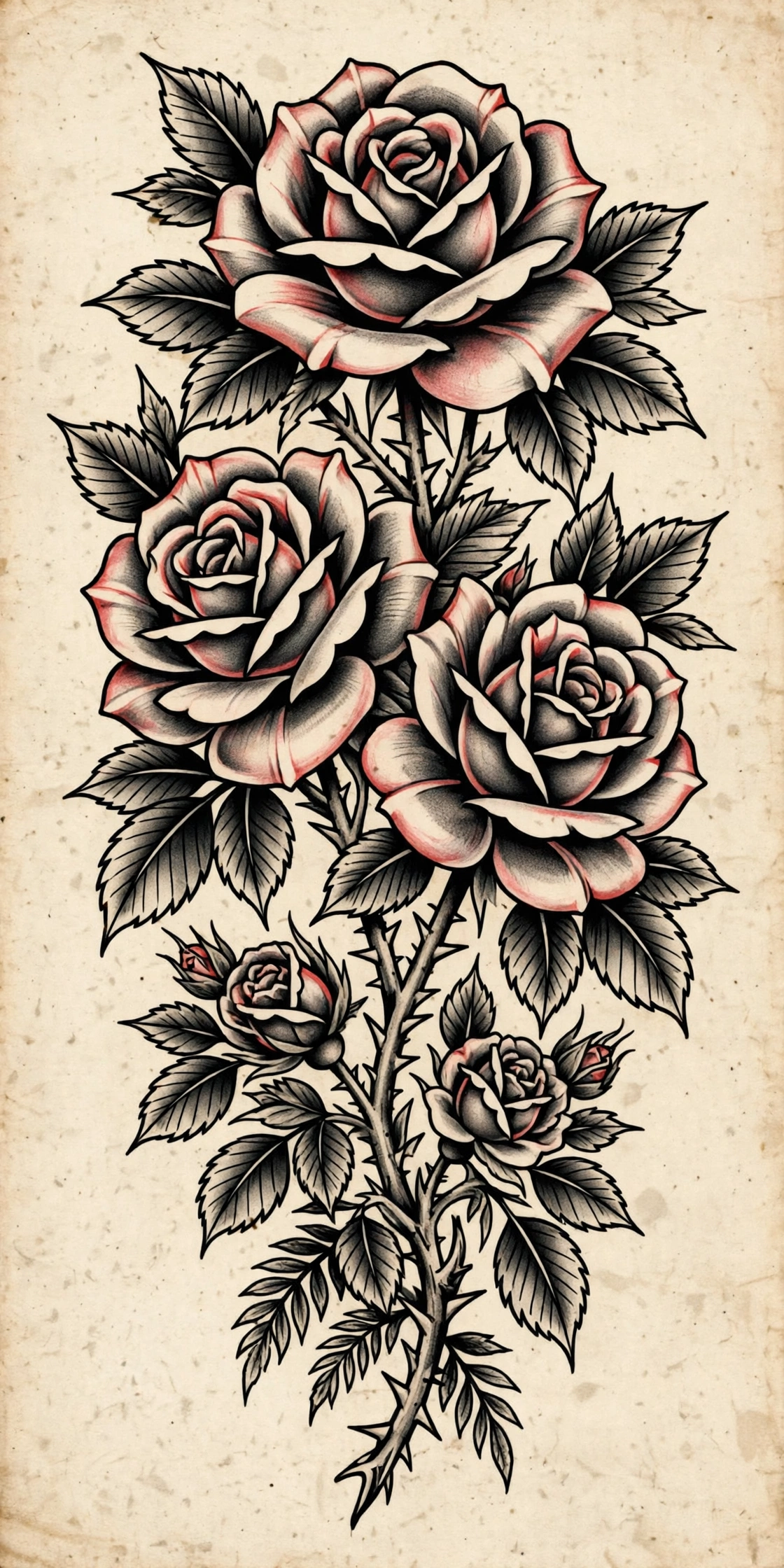 Roses thigh tattoo for women