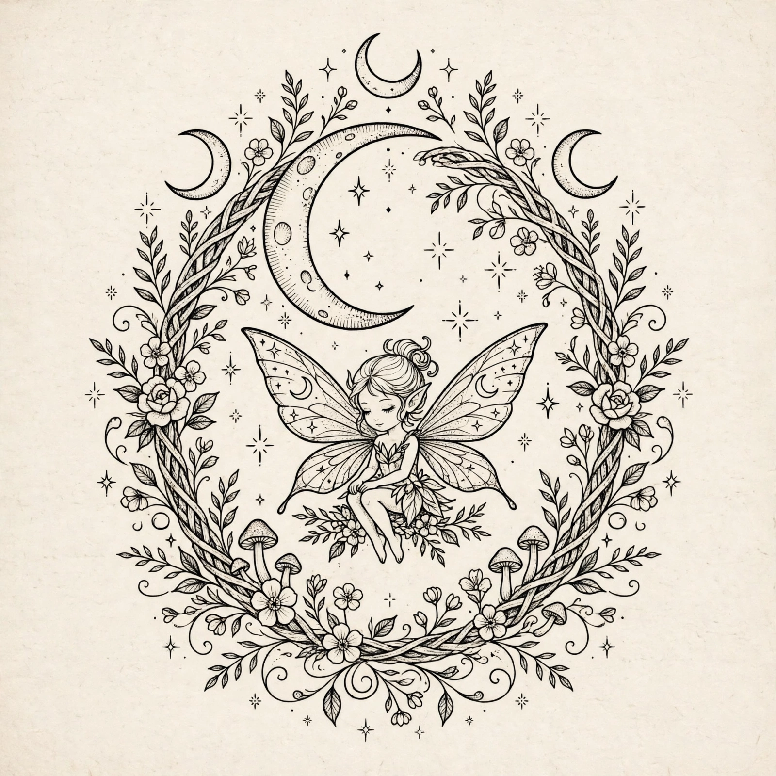 Fairies and Fantasy thigh tattoo for women