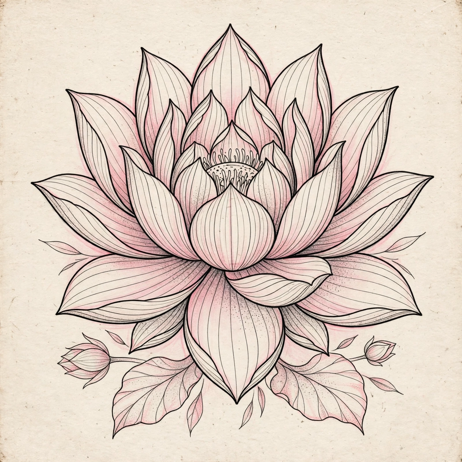 Lotus Flowers thigh tattoo for women