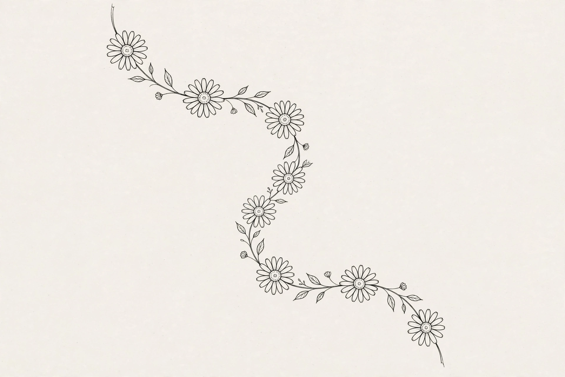 Daisies thigh tattoo for women
