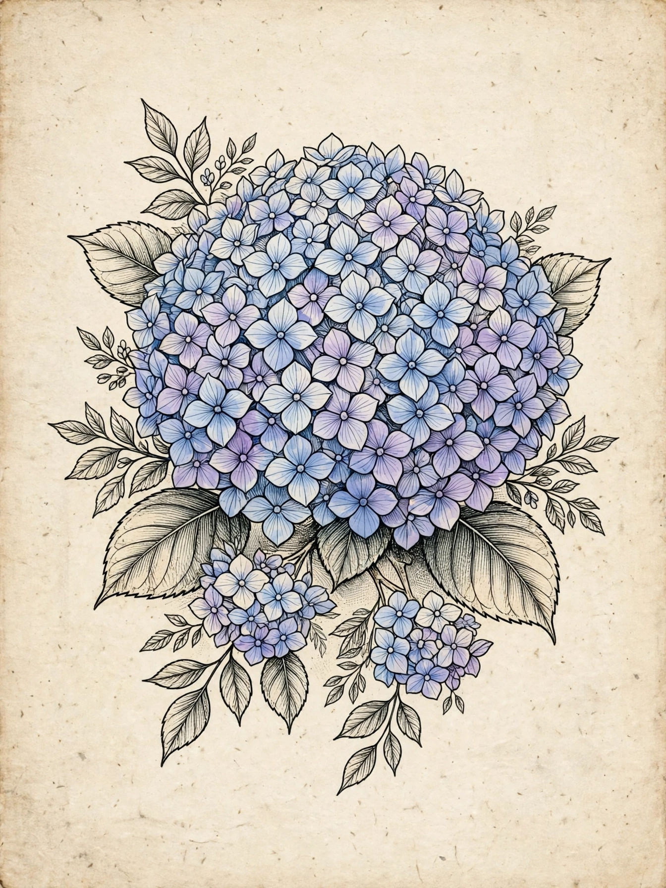 Hydrangeas thigh tattoo for women