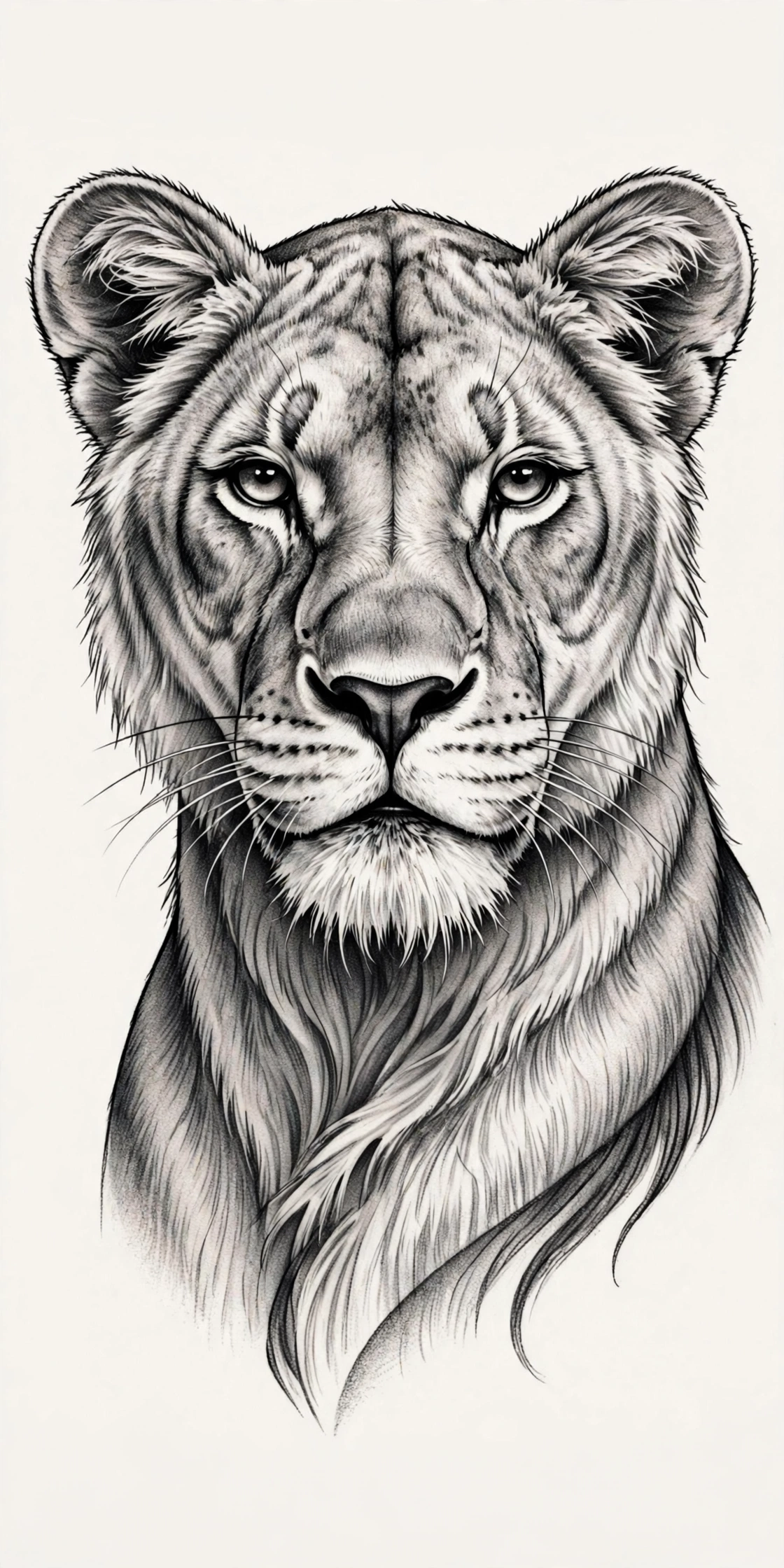 Lions and Lionesses thigh tattoo for women
