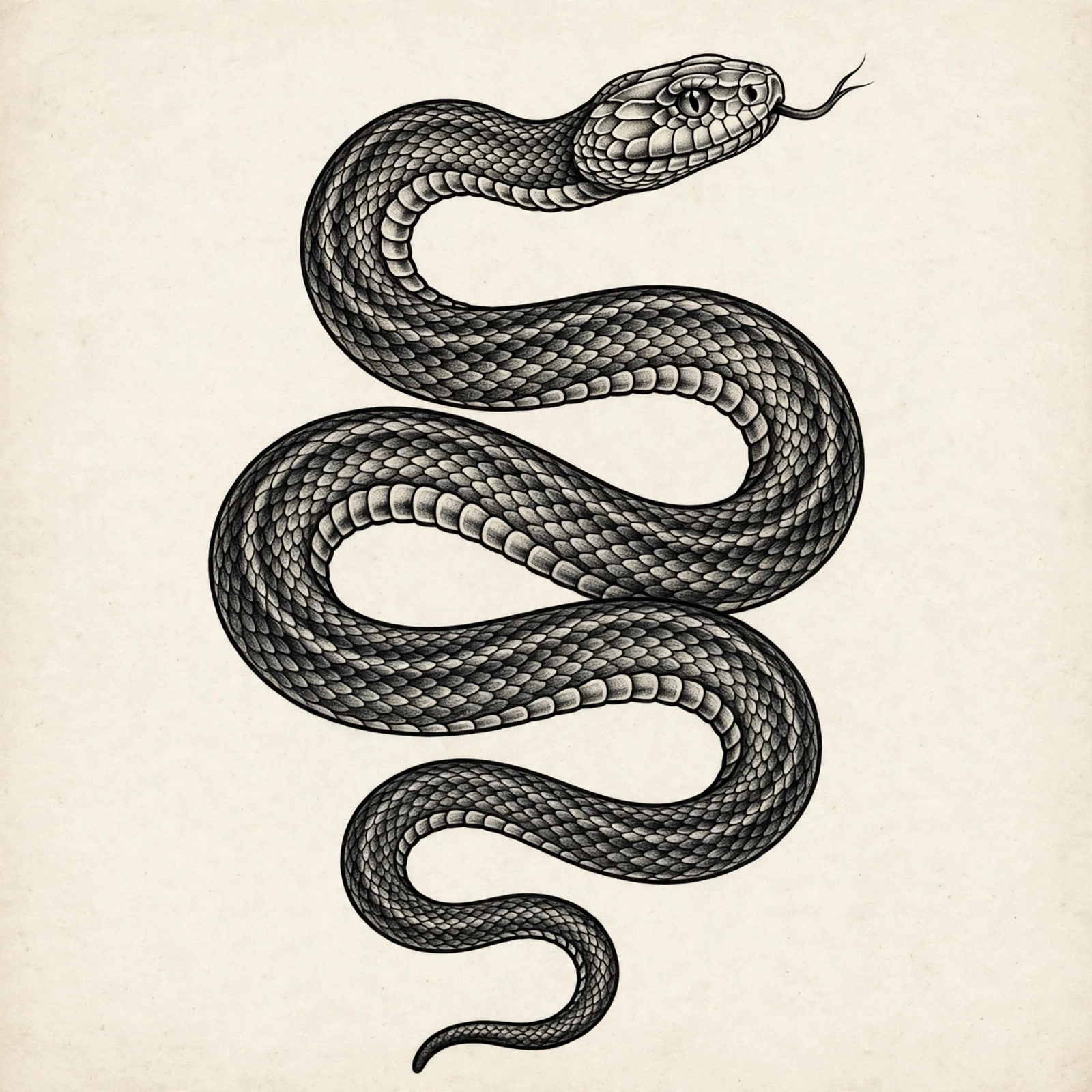Snakes thigh tattoo for women