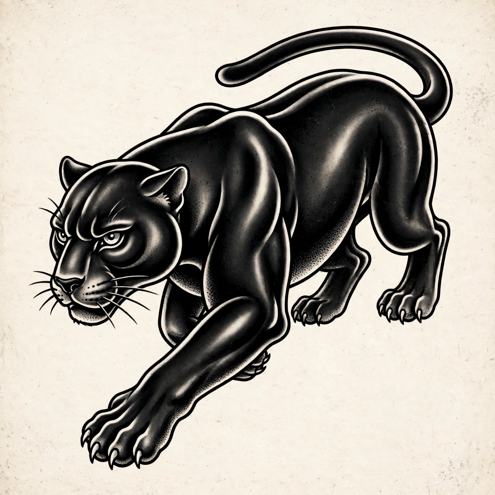 Panthers thigh tattoo for women