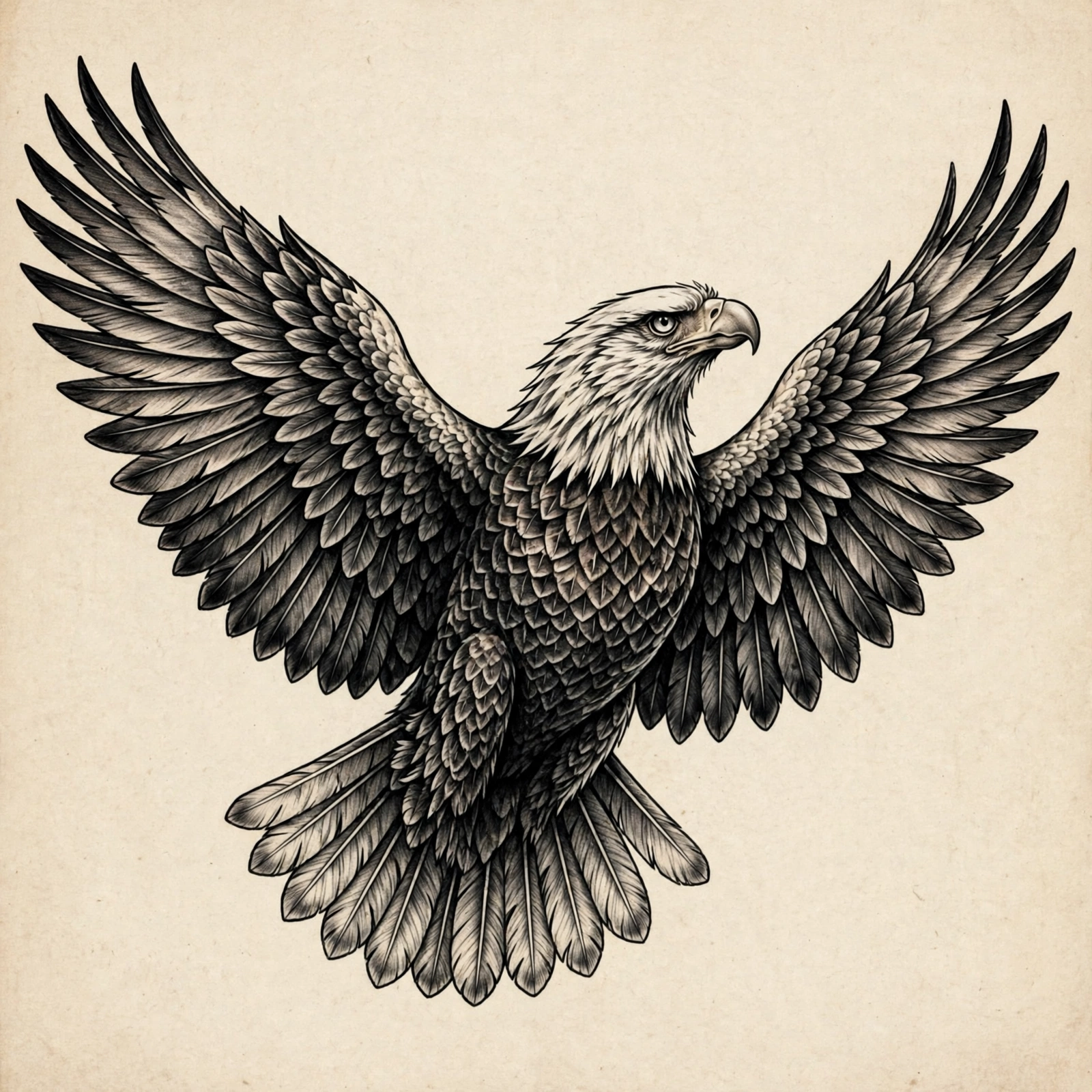 Eagles thigh tattoo for women