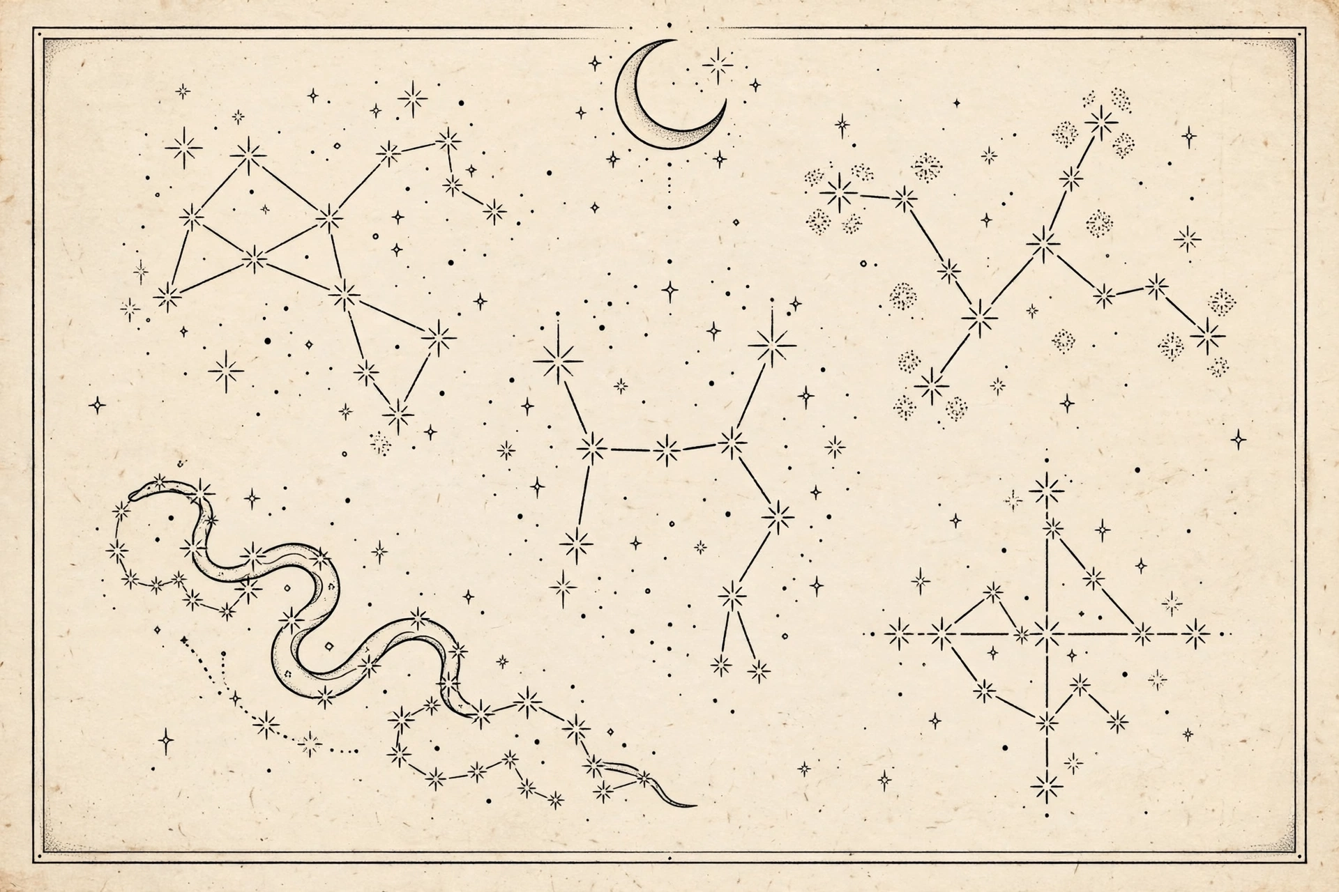 Constellations thigh tattoo for women