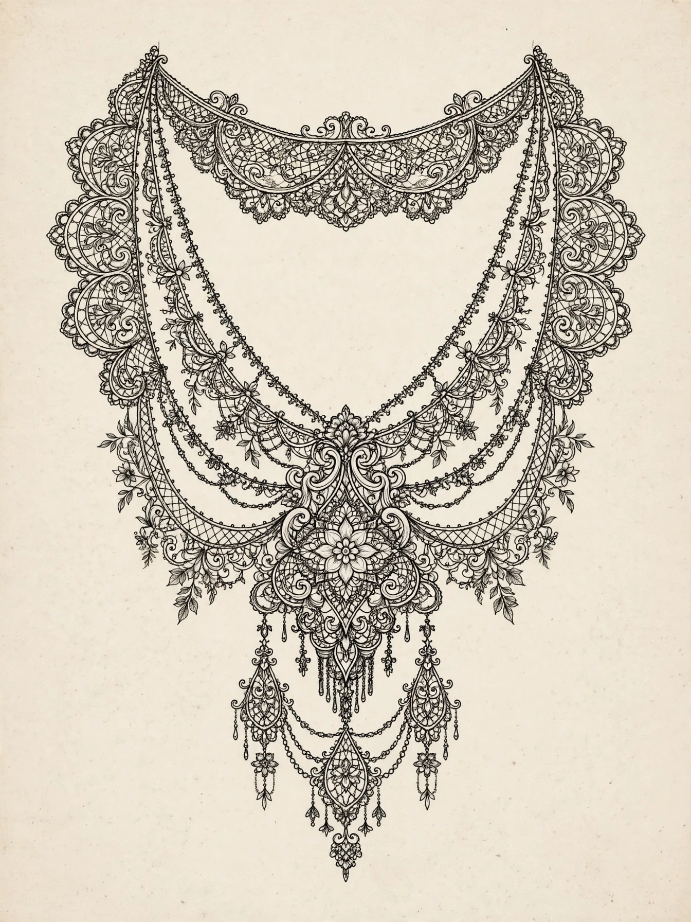 Ornamental Lace thigh tattoo for women